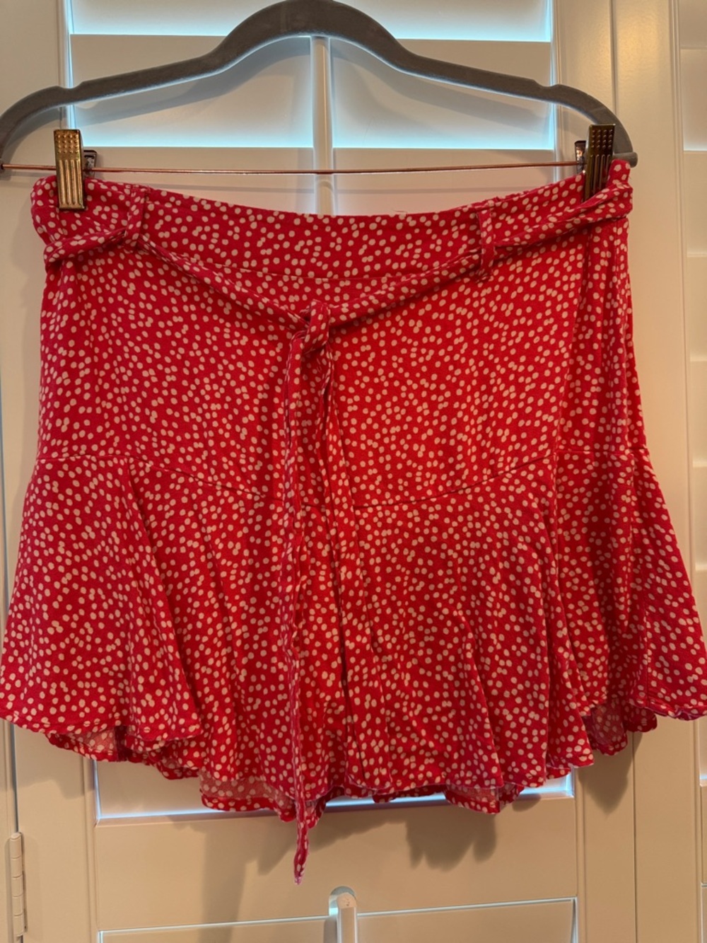 URBAN Romantics Red Polka Dot Tie-Front Skater Skirt